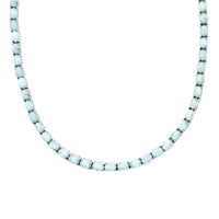 Larimar Tennis Necklace 18 Inches in Platinum Over Sterling Silver 54.60 ctw