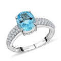 Certified & Appraised ILIANA 18K White Gold AAA Santa Maria Aquamarine and G-H SI Diamond Ring 3.60 Grams 2.00 ctw - Sticky add to cart bar