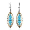AMERICAN Natural Sleeping Beauty Turquoise Lever Back Earrings in Vermeil Yellow Gold and Platinum Over Sterling Silver 2.65 ctw - Sticky add to cart bar