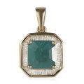 Luxoro Asscher Cut Premium Grandidierite and Diamond 2.00 ctw Halo Pendant in 10K Yellow Gold - Sticky add to cart bar