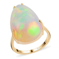 Certified & Appraised ILIANA 18K Yellow Gold AAA Ethiopian Welo Opal Solitaire Ring (Size 7.0) 3.75 Grams 16.35 ctw - Sticky add to cart bar