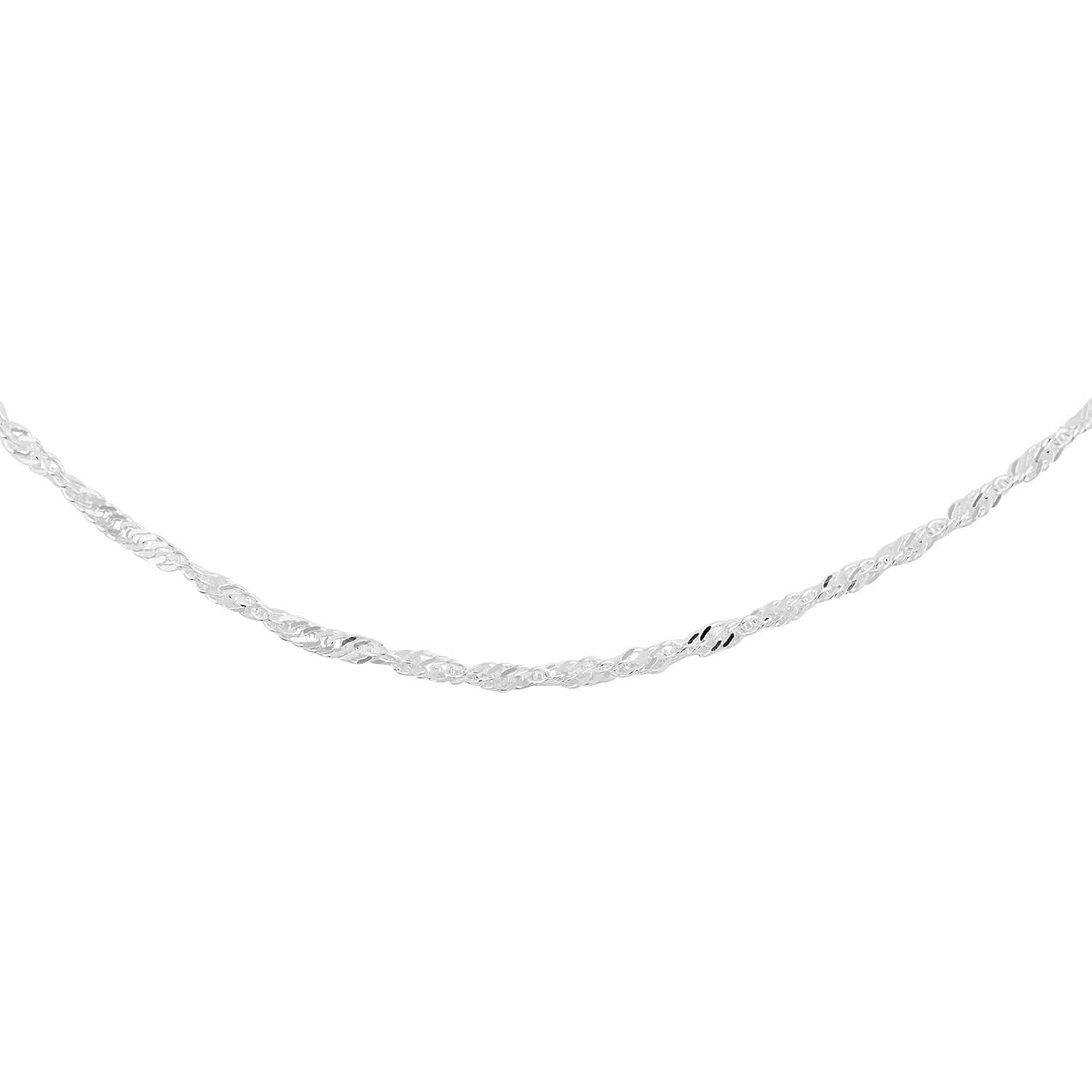 Sterling Silver 1.7mm Singapore Chain Bolo Adjustable Necklace 24 Inches 3.15 Grams