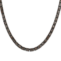 D'Joy Red Diamond (IR) 3 Row Tennis Necklace (16 Inches) in Platinum Over Sterling Silver 3.85 ctw