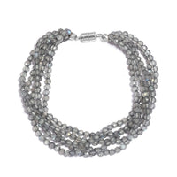 Malagasy Labradorite Chips Twisted Bracelet in Platinum Over Sterling Silver (7.25 In) 44.25 ctw
