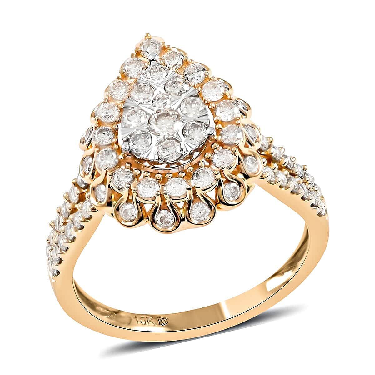 10K Yellow Gold G-H I2 Diamond Ring 3.70 Grams 1.00 ctw