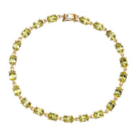 Luxoro AAA Canary Tourmaline 8.35 ctw Link Bracelet In 14K Yellow Gold (7.25 In)