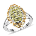 AAA Natural Tanzanian Canary Tourmaline Ring in Vermeil Yellow Gold and Platinum Over Sterling Silver (Size 10.0) 0.85 ctw - Sticky add to cart bar
