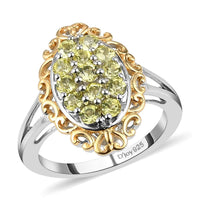 AAA Natural Tanzanian Canary Tourmaline Ring in Vermeil Yellow Gold and Platinum Over Sterling Silver (Size 10.0) 0.85 ctw