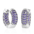 KARIS Simulated Purple Diamond Hoop Earrings in Platinum Bond 3.25 ctw - Sticky add to cart bar
