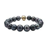 ILIANA 18K Yellow Gold Magnetic Lock AAA Tahitian Cultured Pearl Bracelet (6.50 In)