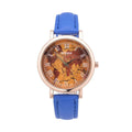 Strada Japanese Movement Earth Pattern Dial Watch in Brown Faux Leather Strap (37mm) (6.75 -8.50 Inches) - Sticky add to cart bar