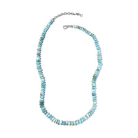 Larimar Beaded Necklace 18-20 Inches in Rhodium Over Sterling Silver 148.85 ctw