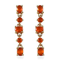 Mexican Fire Opal Earrings, Dangling Earrings, Sterling Silver Earrings, Opal Dangle Earrings 0.85 ctw - Sticky add to cart bar