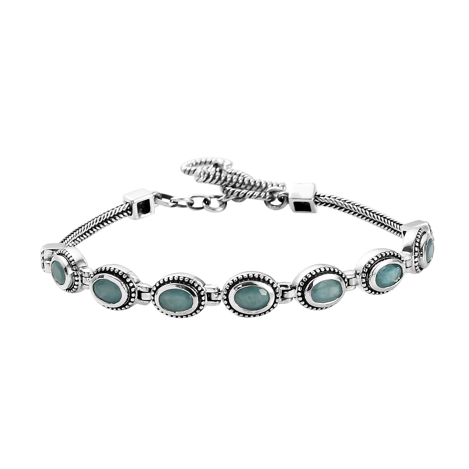 Artisan Crafted Premium Grandidierite Bracelet in Sterling Silver (7.25 In) 3.25 ctw