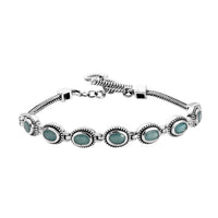 Artisan Crafted Premium Grandidierite Bracelet in Sterling Silver (7.25 In) 3.25 ctw