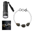 Artisan Crafted Natural Yooperlite Toggle Clasp Bracelet in Sterling Silver (6.50-8.0In) 22.25 ctw with Free UV Flash Light - Sticky add to cart bar