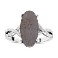 Marvelous Meteorites, Natural White Zircon Infinity Shank Ring in Rhodium Over Sterling Silver (Size 10.0) 9.35 ctw