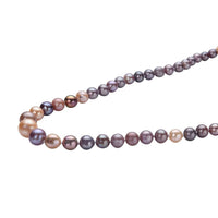 Purple Edison Pearl Necklace 20 Inches with Magnetic Lock in Rhodium Over Sterling Silver