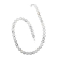 White Howlite 10mm Beaded Necklace 18 Inches in Sterling Silver 250.00 ctw - Sticky add to cart bar