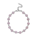 Galilea Rose Quartz Beaded Anklet 8-11 Inches in Silvertone 48.00 ctw - Sticky add to cart bar