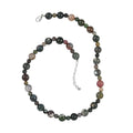 Multi Jasper Beaded Necklace (18-20 Inches) in Rhodium Over Stainless Steel 168.00 ctw | Tarnish-Free, Waterproof, Sweat Proof Jewelry - Sticky add to cart bar