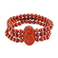 Galilea Rose Quartz Carved Dragon Stretch Multi-Row Beaded Bracelet 165.00 ctw