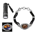 Artisan Crafted Natural Yooperlite and Thai Black Spinel Bracelet in Sterling Silver (7.25 In) 44.30 ctw with Free UV Flash Light - Sticky add to cart bar