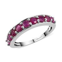 Premium Mozambique Ruby Band Ring in Vermeil Yellow Gold Over Sterling Silver 1.40 ctw