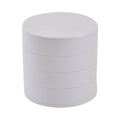 White 360 Degree Rotatable Round Shape 4 Layer Jewelry Organizer with Mirror (3.9"x3.9"x7.7") - Sticky add to cart bar