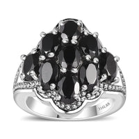 Natural Thai Black Spinel Ring in Stainless Steel (Size 10.0) 5.35 ctw