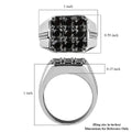 Thai Black Spinel Men's Ring in Stainless Steel 1.90 ctw - Sticky add to cart bar