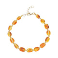 Baltic Amber and Champagne Glass Bracelet in Goldtone (7.0-8.0In) - Sticky add to cart bar