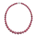 Rhodonite Beaded Necklace 20 Inches in Rhodium Over Sterling Silver 420.00 ctw - Sticky add to cart bar