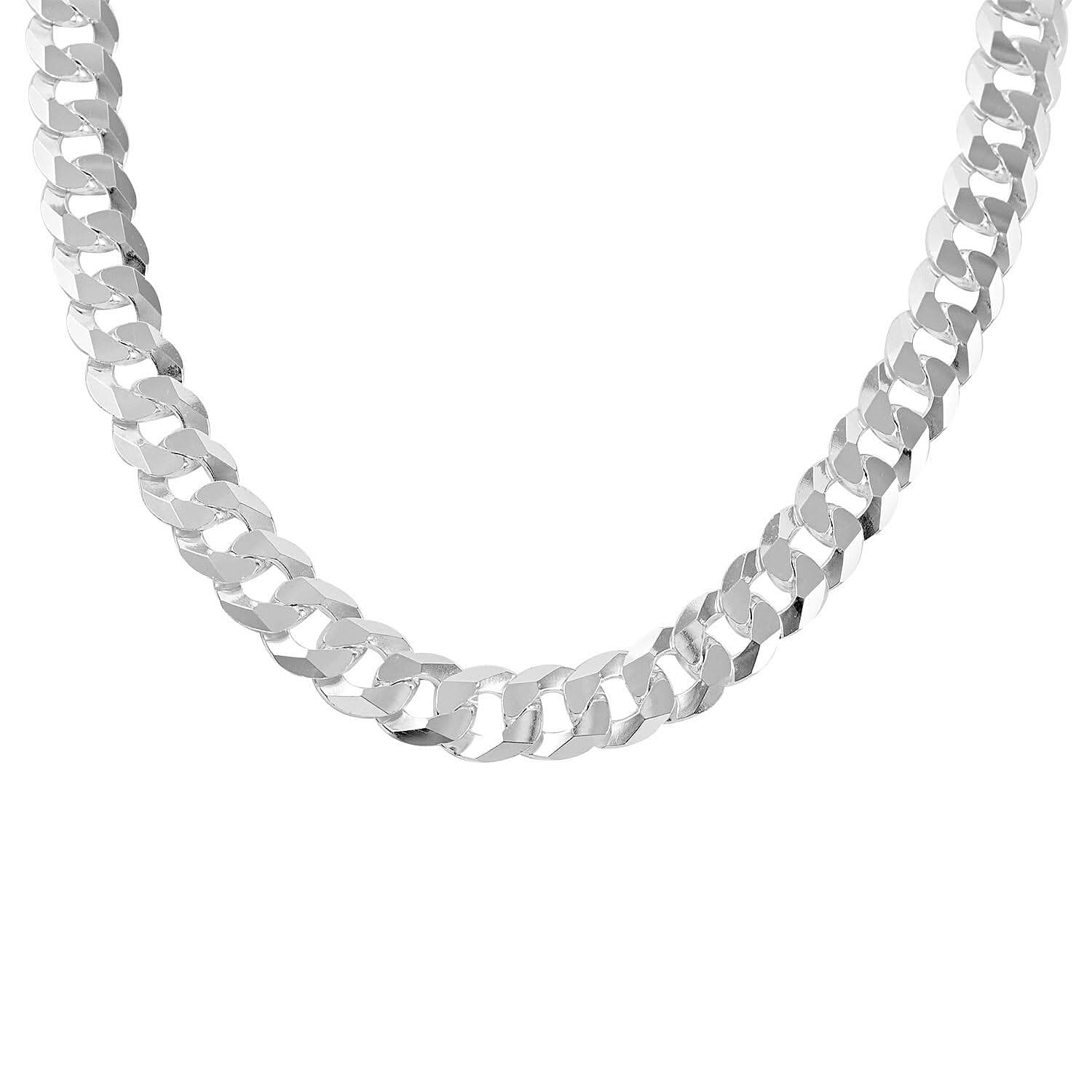 Italian Sterling Silver Jumbo Curb Necklace 28 Inches 66.60 Grams