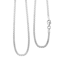 Italian Sterling Silver 2mm Bismark Necklace 20 Inches 3.20 Grams