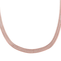 Italian 14K Rose Gold Over Sterling Silver Bismark Necklace 18 Inches 14.75 Grams