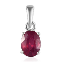 Niassa Ruby (FF) Solitaire Pendant in Platinum Over Sterling Silver 1.85 ctw
