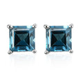 London Blue Topaz Solitaire Stud Earrings in Platinum Over Sterling Silver 1.75 ctw - Sticky add to cart bar
