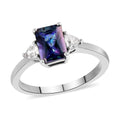 Blue Petalite and Natural White Zircon Ring in Platinum Over Sterling Silver 1.10 ctw - Sticky add to cart bar