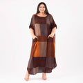 TAMSY Brown Staple Long Kaftan - One Size Fits Most - Sticky add to cart bar