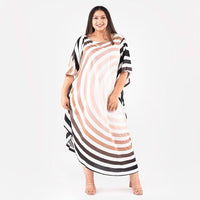 TAMSY,100% POLYESTER, KAFTAN, SIZE- ONE SIZE, COLOR-BROWN