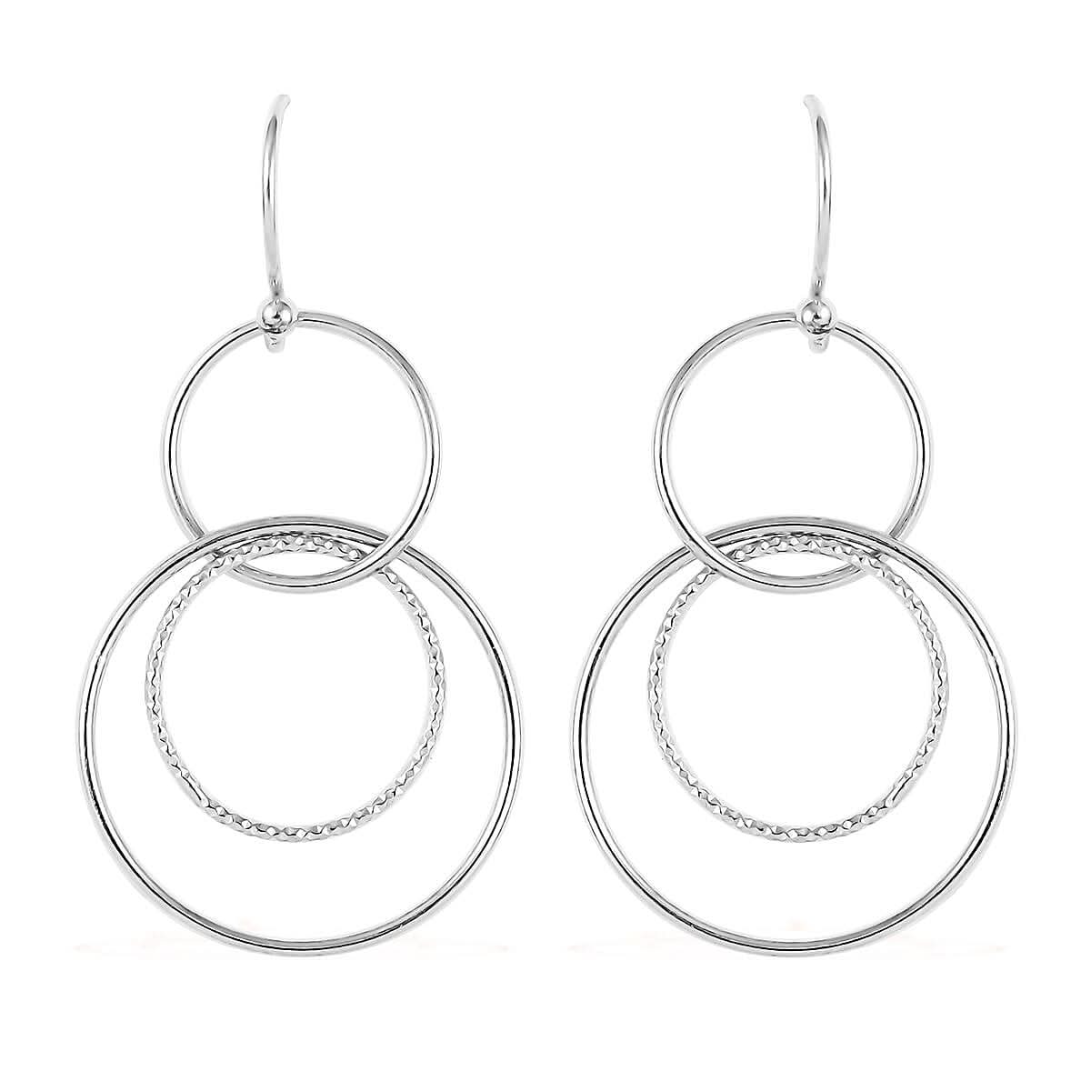Sterling Silver Circle Dangle Earrings 2.75 Grams