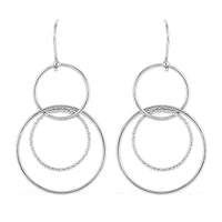 Sterling Silver Circle Dangle Earrings 2.75 Grams