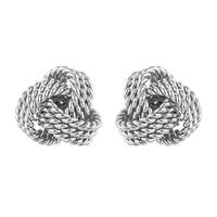 Sterling Silver Rope Style Knot Earrings (2.30 g)