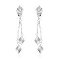 Natural White Zircon Kite Dangle Earrings in Sterling Silver 1.90 Grams - Sticky add to cart bar