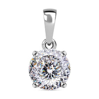 LUXORO 10K Yellow Gold 120 Facet Moissanite VS-EF Solitaire Pendant 1.85 ctw