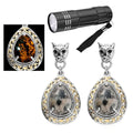 Natural Yooperlite and Thai Black Spinel Drop Earrings in 14K Yellow Gold and Platinum Over Copper with Magnet 11.15 ctw with Free UV Torch - Sticky add to cart bar