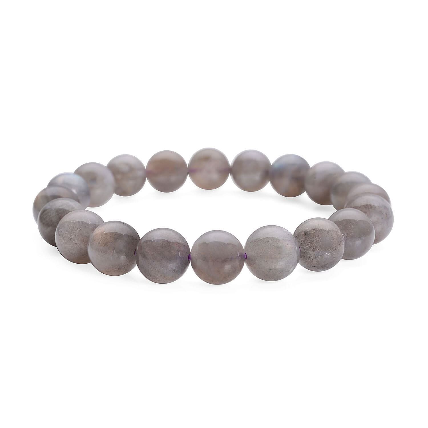 Labradorite 127.50 ctw Beaded Stretch Bracelet