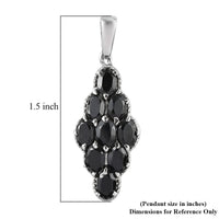 Thai Black Spinel Pendant in Stainless Steel 5.50 ctw , Tarnish-Free, Waterproof, Sweat Proof Jewelry