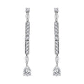 Moissanite 3.00 ctw Dangling Earrings in Platinum Over Sterling Silver - Sticky add to cart bar